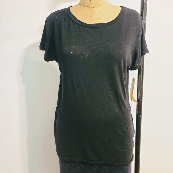 Current/Elliott black destroyed crewneck  NWT - Picture 3 of 9